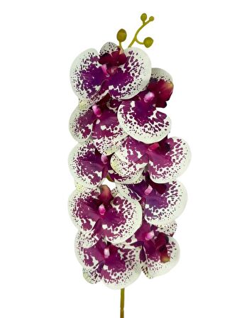 Yapay Çiçek Çilli Mor Islak Orkide Gerçeksi Doku Uzun Dal 90 cm