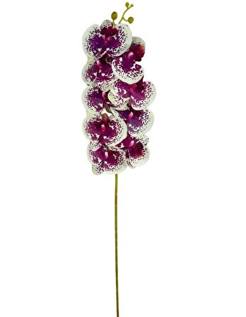 Yapay Çiçek Çilli Mor Islak Orkide Gerçeksi Doku Uzun Dal 90 cm