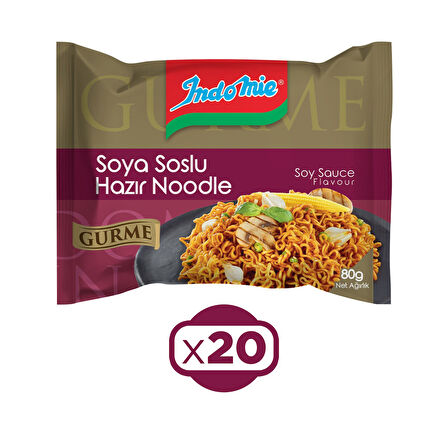 Indomie Noodle Gurme Soya Soslu 80 gr x 20 Adet