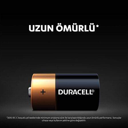 Duracell Alkalin C Orta Boy Pil 2'li Paket (LR14 / MN1400)