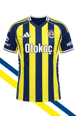 Fenerbahçe Orijinal Lisanslı 2025/26 Çubuklu Forma + Şal Kaşkol Set Hediyeli Ahşap Kutu