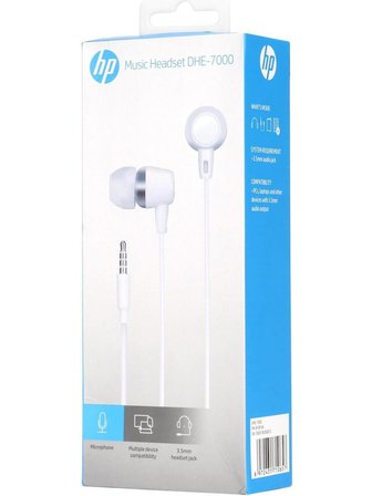 Hp Dhe-7000-Wt Kablolu Kulakiçi 3.5Mm Jack Mikrofonlu Beyaz Kulaklık