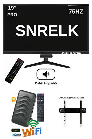 SNRELK 19'' 49 EKRAN PRO DAHİLİ HOPARLÖR (DAHİLİ WİFİ) UYDU ALICISI FULL SET TV MONİTÖR