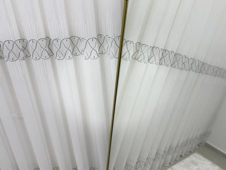 NİVEMESHOME V-105 MARİNA GÜMÜŞ  1/3 BAMBU TÜL PERDE