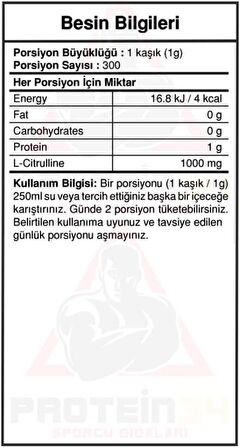 Bigjoy Sports Citrulline Powder Aromasız Saf Amino Asit 300 Gr 