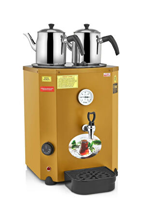 Emir Jumbo Çay Kazanı 2 Demlikli Çay Makinesi 23 Lt