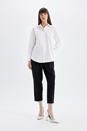 DeFacto Oversize Fit Poplin Uzun Kollu Gömlek T8735AZ24AUWT83