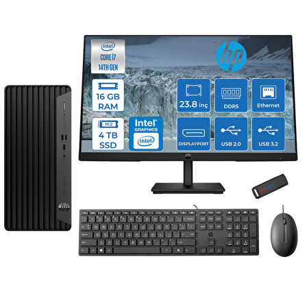 Hp Pro Tower 400 G9 Intel Core I7 14700 16GB Ddr5 4tb SSD 23.8" Fhd Freedos Intel® UHD Graphics 730 Masaüstü Bilgisayar 235V5M2ESF10 + Zetta USB Bellek