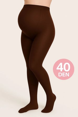 Pregnant Pantyhose Mama Kestane 40 Den Orta Kalın Mevsimlik Hamile Külotlu Çorap