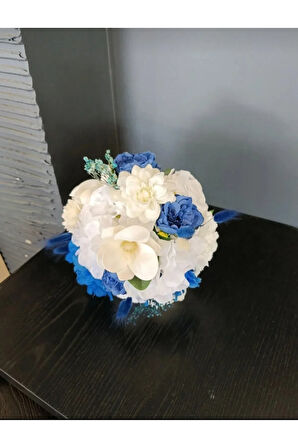 Lacivert Mavi Gelin Çiçeği, Gelin buketi ,şakayık manolya Mavi