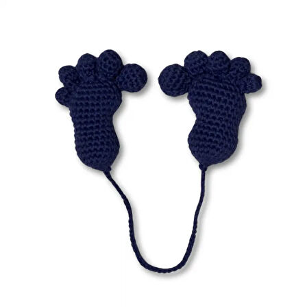 Uretti - Ahmet 3816 -  Amigurumi Örgü Oyuncak  El 8 Cm- Mavi