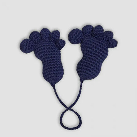 Uretti - Ahmet 3816 -  Amigurumi Örgü Oyuncak  El 8 Cm- Mavi