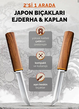 2'si 1 arada JAPON BIÇAKLARI EJDERHA & KAPLAN
