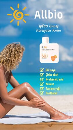 ALLBİO SPF50 GÜNEŞ KORUYUCU KREM 100 ML