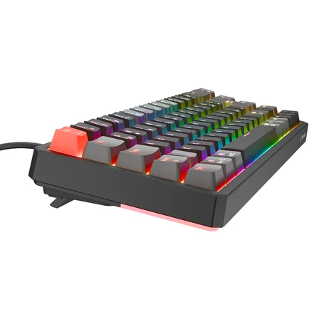 Rampage Yoru Mini Siyah-Gri Type-C Bağlantılı Outemu Red Swich Q Mekanik Gaming Oyuncu Klavye Rgb