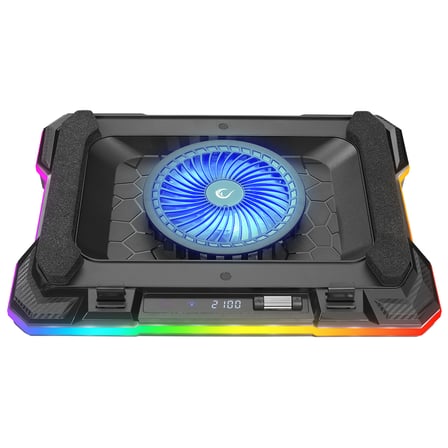 Rampage S49 Cyclone Siyah 10 Mode Rgb 140-140Mm 1Fanlı 14-19" Led Ekranlı Notebook Soğutucu Stand