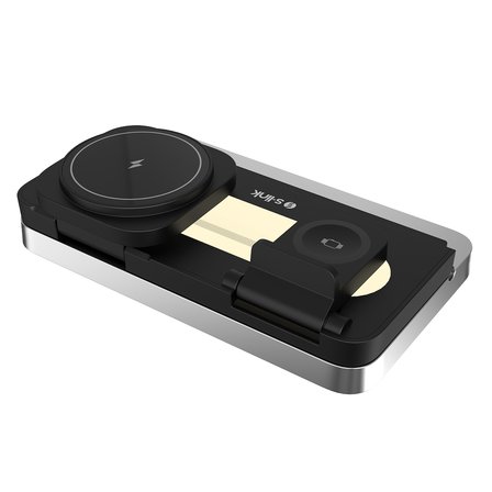 S-Link Sw-Cwf120 Siyah Telefon Kulaklık Akıllı Saat 15W 3 İn 1 Magsafe Kablosuz Şarj Cihazı