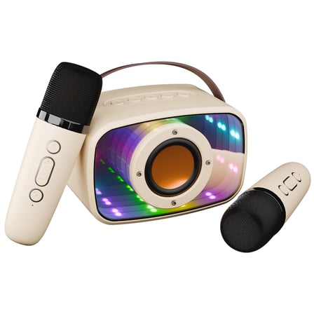 Mikado Md-57Bt Endless 5W Bej Tf + Usb + Aux + Bt Destekli 2 Wireless Karaoke Mikrofon 1200Mah