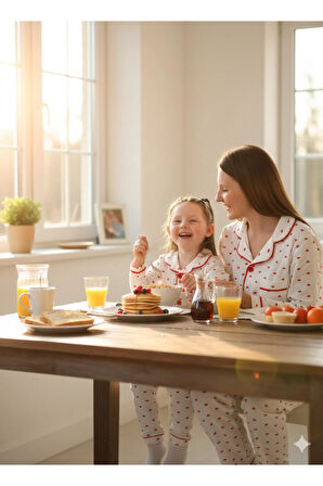 Anne Kız Pijama Takımı Pamuklu