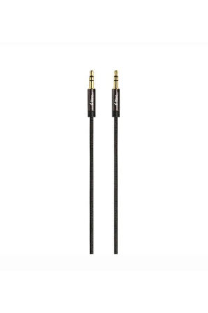 2AK01 Stereo Premium Aux Ses Kablosu 3.5 mm 1 m - Siyah