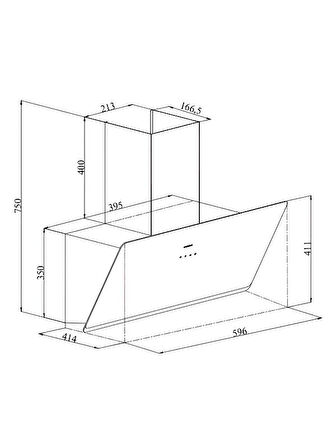 Silverline 3457 Soho Beyaz Duvar Tipi Davlumbaz