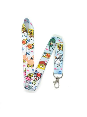 Sünger Bob 4 Temalı Boyun İpi Kart Askısı