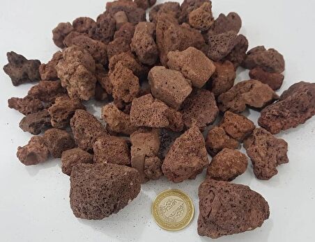 Kırmızı Pomza Taşı 15 Kg 15-25 Mm Ponza Lav Taşı Kaktüs Bahçe Taşı Akvaryum Taşı Bahçe Dekorasyon