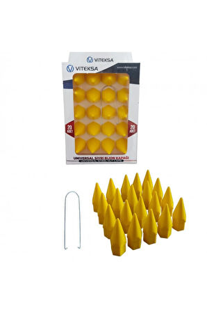 Viteksa Bijon Kapağı Sivri 19mm Sarı 20li Set