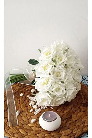 Yeni Beyaz güller gelin buketi ,yaka cicegi damat gelin  çiçeği , beyaz