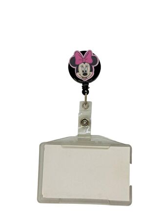 Minnie Mouse Temalı Pleksi Baskılı Yoyo Kartlık Yoyo Yaka Kartlığı