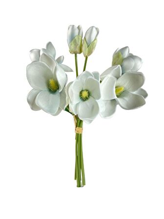 Yapay Çiçek Manolya Letex Eva Magnolia 33cm Pudra Uçuk Mavi