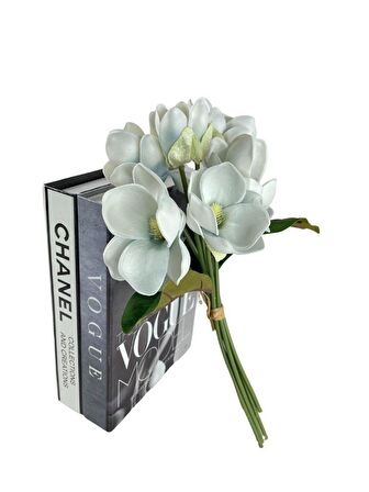 Yapay Çiçek Manolya Letex Eva Magnolia 33cm Pudra Uçuk Mavi