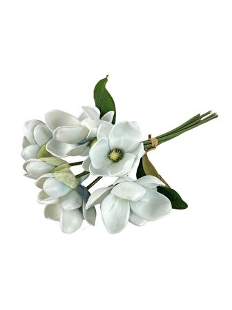 Yapay Çiçek Manolya Letex Eva Magnolia 33cm Pudra Uçuk Mavi
