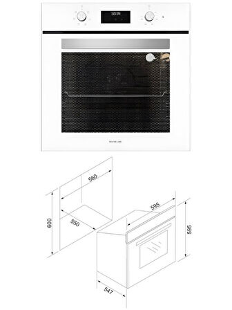 Silverline Beyaz Ankastre Set (CS5700E6W01 Ocak/S2-BO6502W02 Fırın/3490 Oslo Davlumbaz)