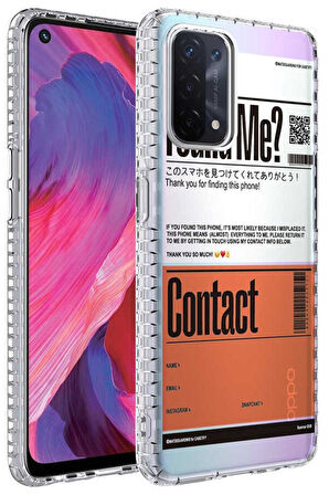 Oppo A74 4G Kılıf Airbag Kenarlı Renkli Desenli Elegans Silikon