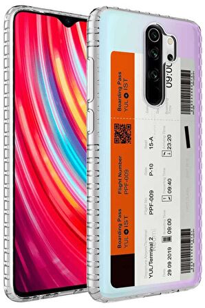 Xiaomi Redmi Note 8 Pro Kılıf Airbag Kenarlı Renkli Desenli Elegans Silikon