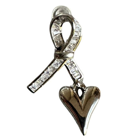 Uretti - İREM 3914 3554 Kalp ve Fiyonk Detaylı Çelik Küpe