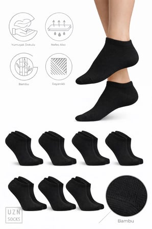 6 Çift Bambu Patik Çorap Nefes Alan Yumuşak Dokulu Günlük Kısa Çorap Unisex