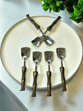 Royking Bambu Saplı Antik Dondurma Kaşık 6'lı EYM 087