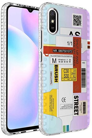 Xiaomi Redmi 9A Kılıf Airbag Kenarlı Renkli Desenli Elegans
