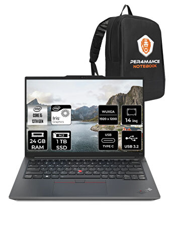 Lenovo ThinkPad E14 G5 i5 1335U 24GB 1TB SSD WUXGA 14'' FDOS Dizüstü Bilgisayar & PER4 ÇANTA