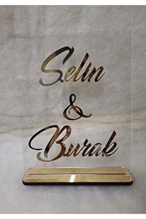 Kişiye Özel Söz & Nişan Pleksi Isimlik 25x20 Cm