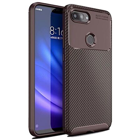 Xiaomi Mi 8 Lite Karbon Desenli Negro Silikon Kılıf