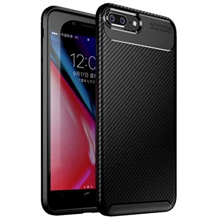 Apple Iphone 7 Plus / 8 Plus Karbon Desenli Negro Silikon Kılıf