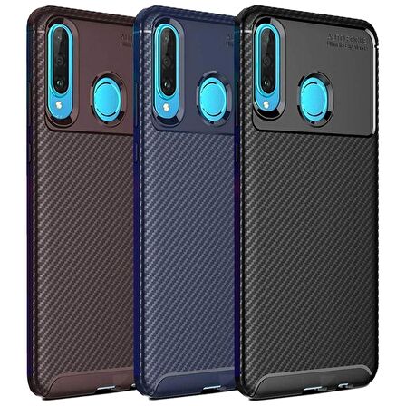 Huawei P30 Lite Karbon Desenli Negro Silikon Kılıf