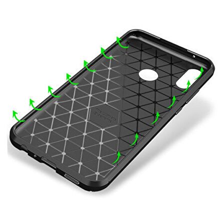 Huawei P30 Lite Karbon Desenli Negro Silikon Kılıf