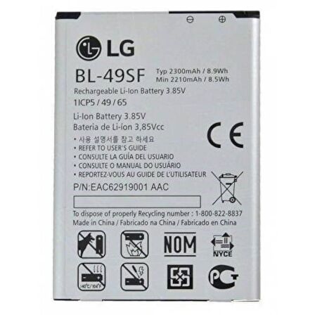 LG G4 Beat G4 Mini G4C Batarya Pil Bl-49Sf