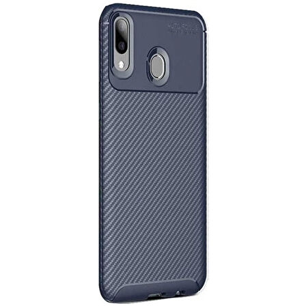 Huawei Y7 Prime 2019 Karbon Desenli Negro Silikon Kılıf