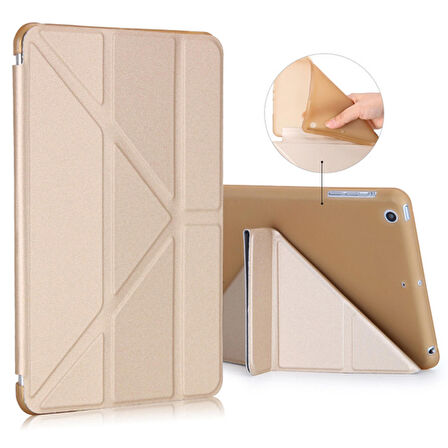 Apple Ipad Mini 4 Mini 5 Smart Cover Üçgen Stand Arkası Şeffaf Tablet Kılıfı