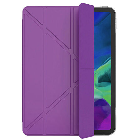 Apple Ipad Mini 4 Mini 5 Smart Cover Üçgen Stand Arkası Şeffaf Tablet Kılıfı